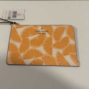 Kate Spade wristlet with sliced oranges, NWT